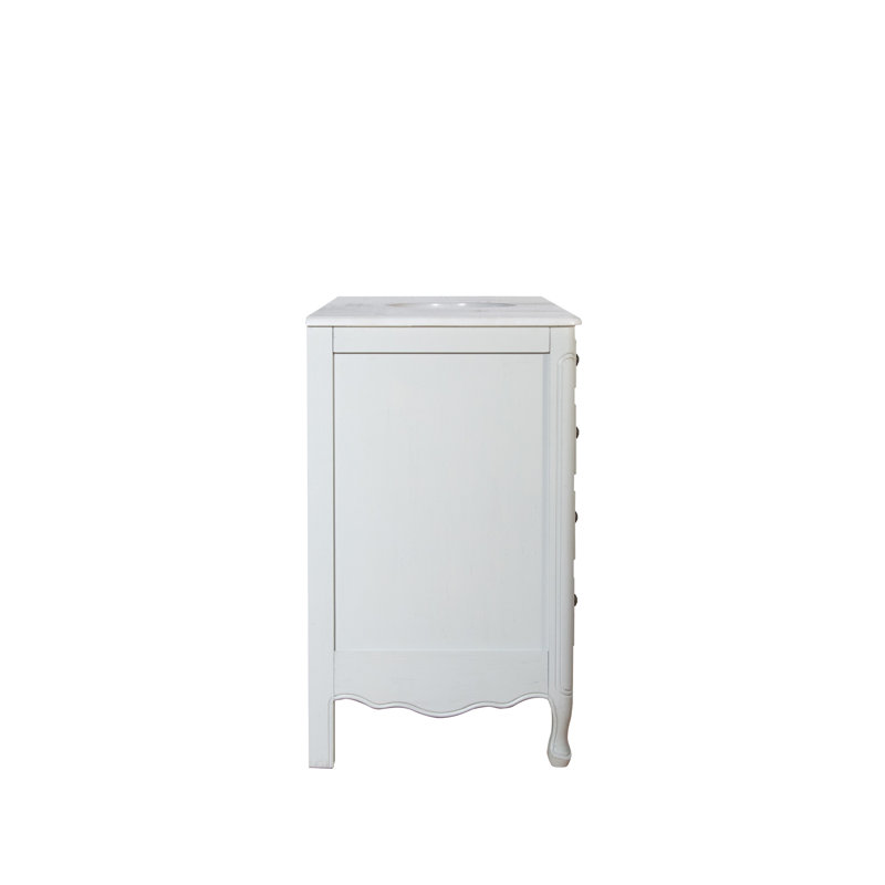 One Allium Way® Genevieve 60'' Double Bathroom Vanity with Marble Top